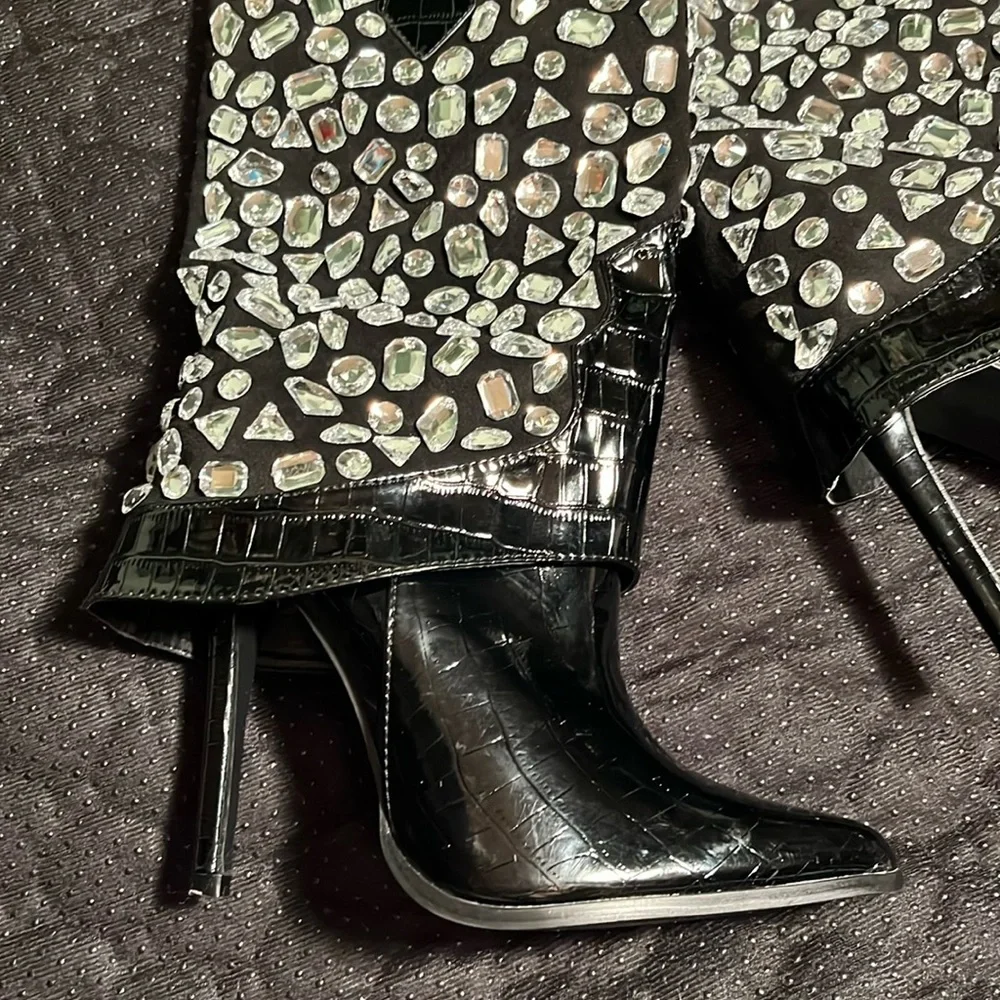Lauren Lorraine HIGH HEEL RHINESTONE COWBOY LADIES BOOTS Size 7 - Picture 2 of 6